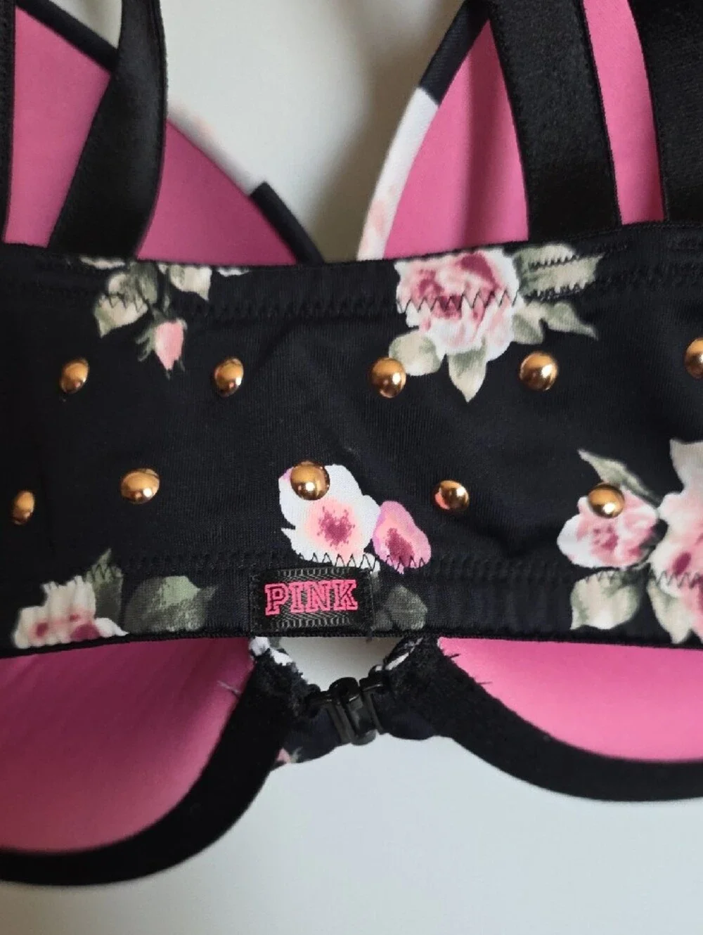 Victoria's Secret Black Floral Multi-Strap T-Shirt Bra